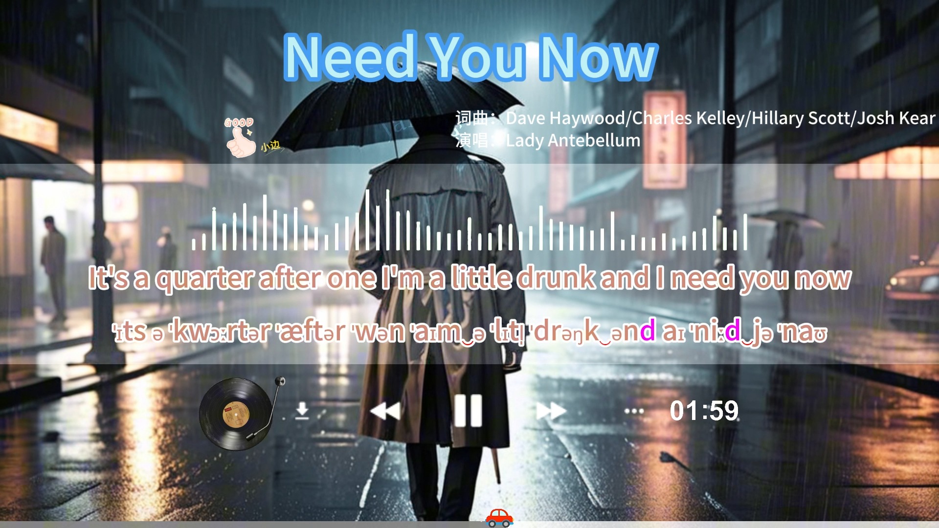 【纯英字幕】欧美歌曲need you now英语连读发音练习哔哩哔哩bilibili