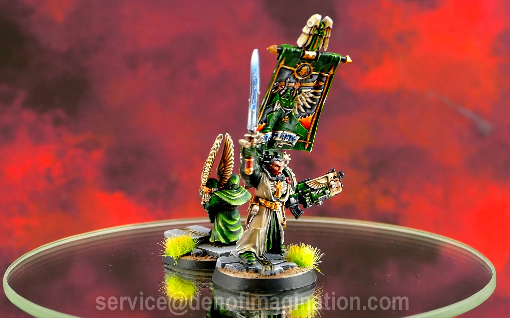 战锤涂装展示40k黑暗天使直销阿兹瑞尔azraelsupremegrandmaster