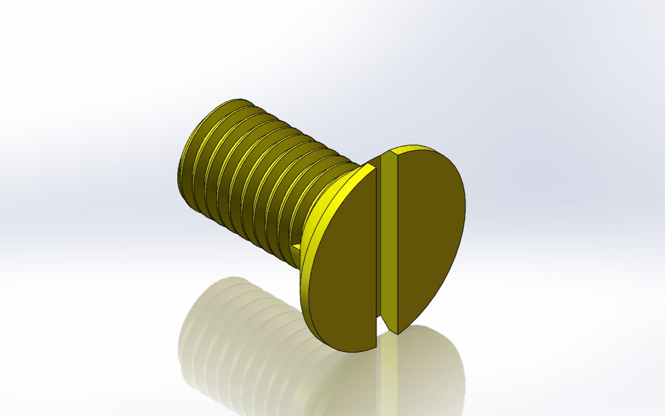 SolidWorks建模教学 台虎钳开槽沉头螺钉3哔哩哔哩bilibili