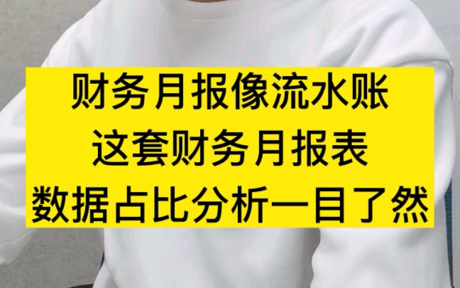 财务月报像流水账,这套财务月报表,数据占比分析一目了然!哔哩哔哩bilibili