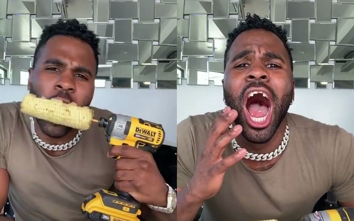 学网红用电钻吃玉米把门牙给崩掉了?