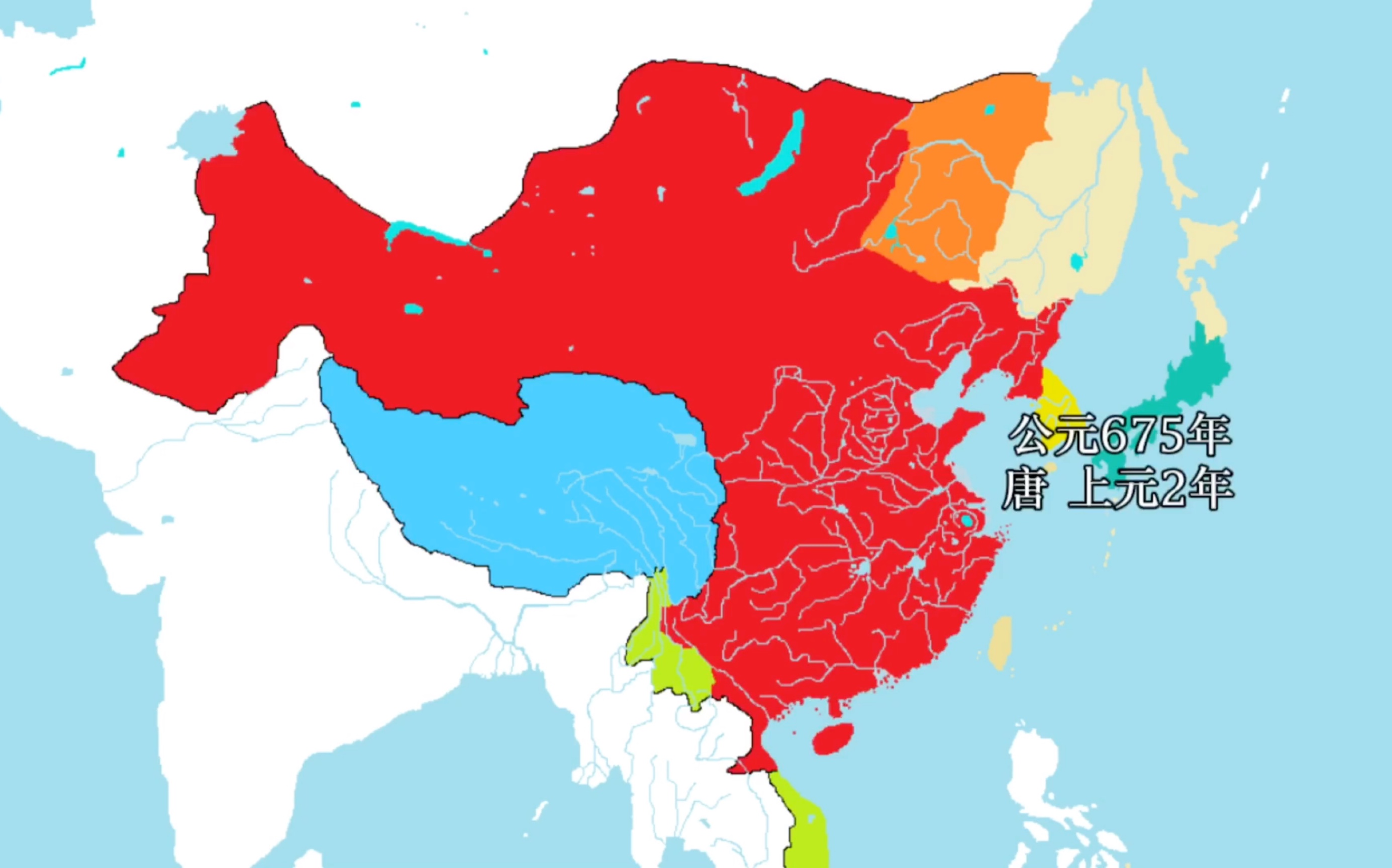 中国历代疆域叠加图图片