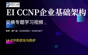 下载视频: 交换专题课14-STP的优化与防护-EI CCIE讲师WOLFLAB杨广成