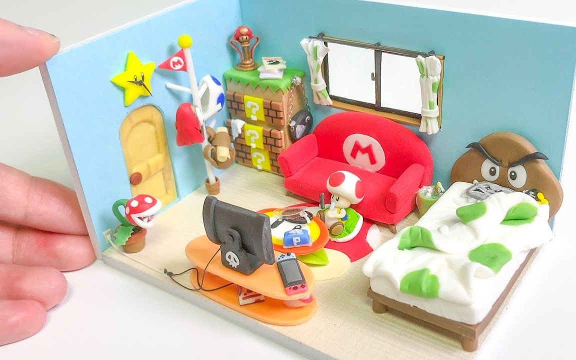 手工大佬力作用粘土做奇诺比奥的房间