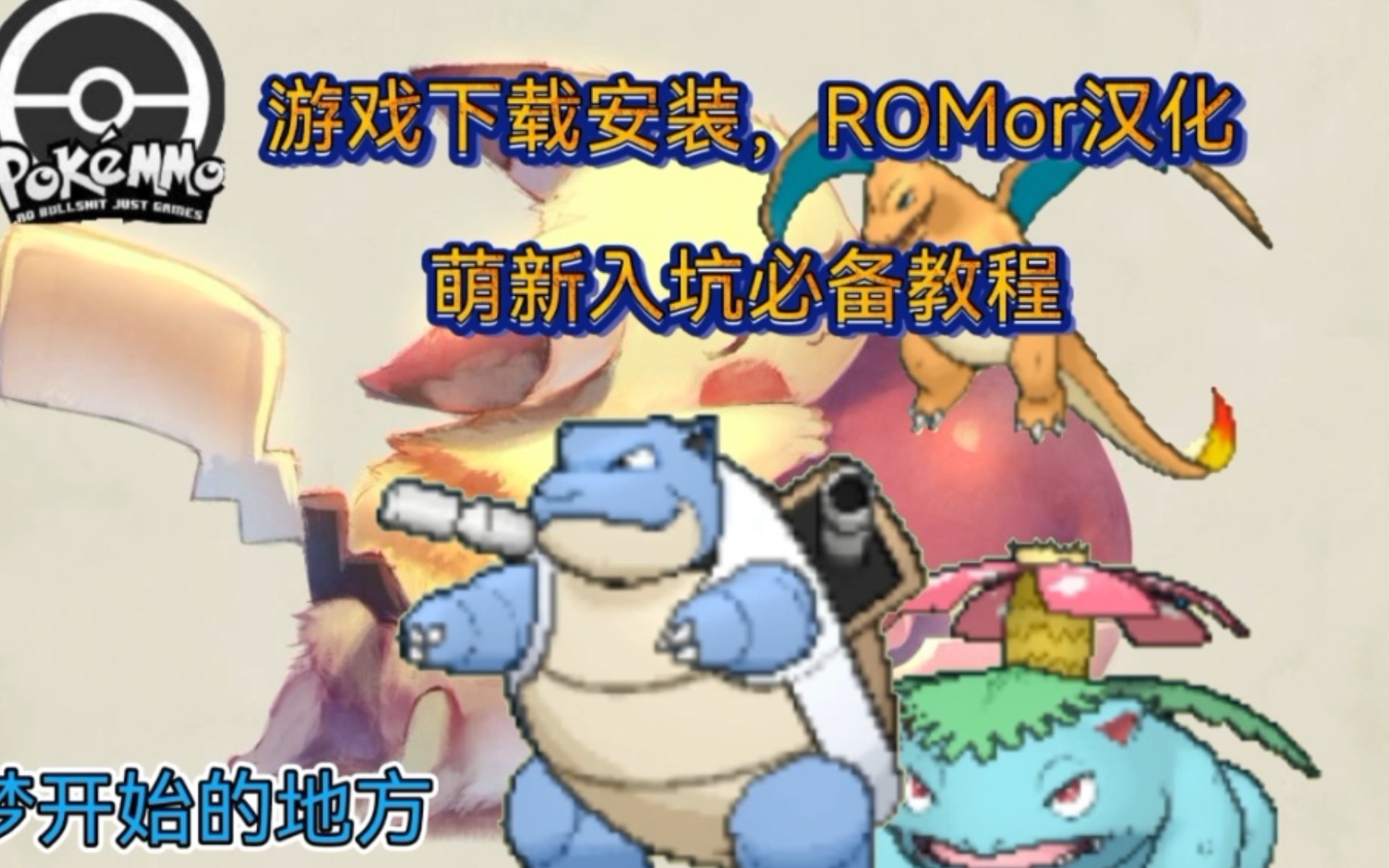 [图][pokemmo]萌新一定要看的全网最详细的游戏下载，ROM、汉化入坑教程。不会的萌新，看完之后直接给我唱一首谢谢你，感谢有你！