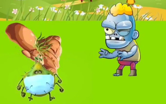 臭僵尸被光头强打跑了.