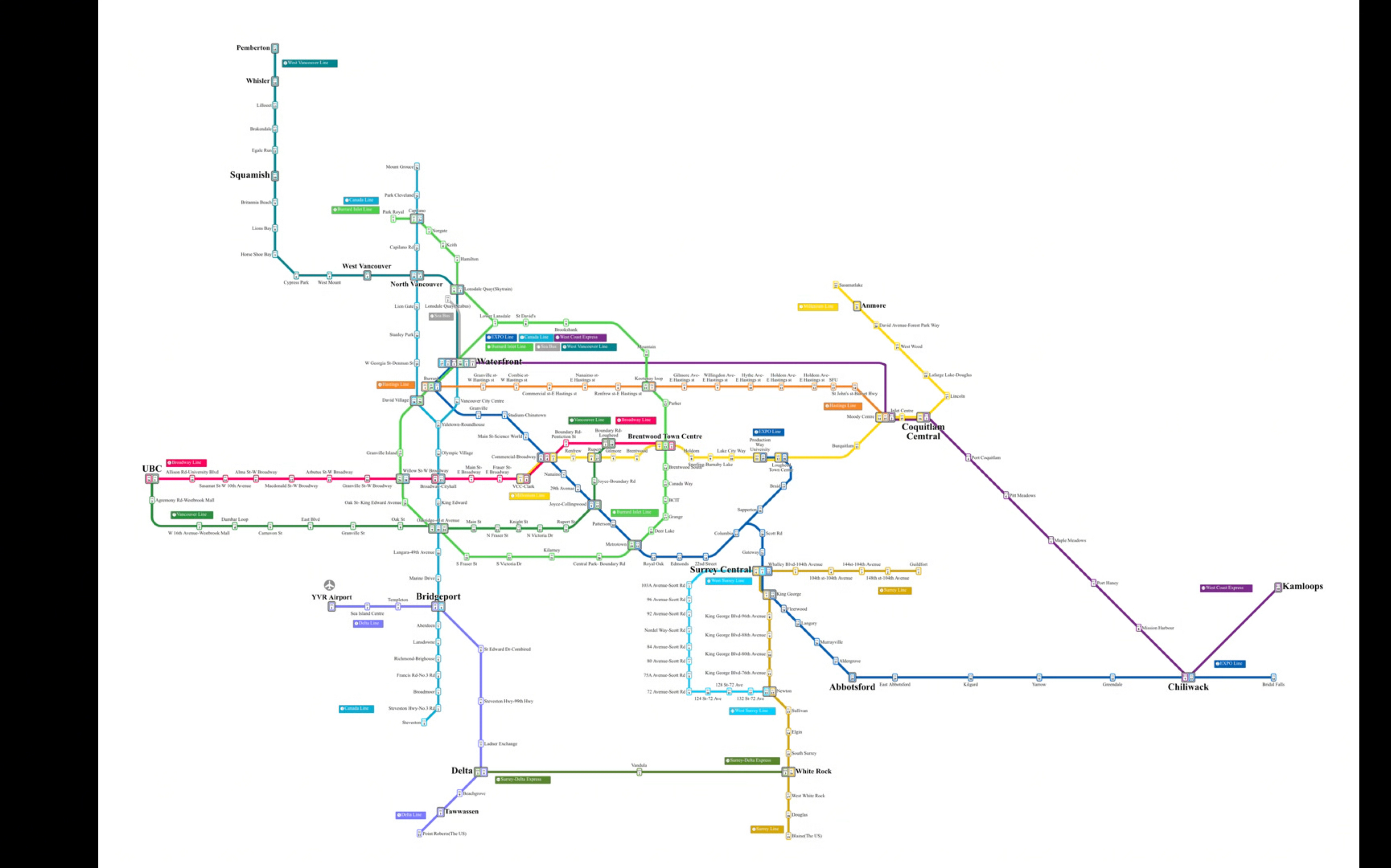 温哥华地铁线路图图片