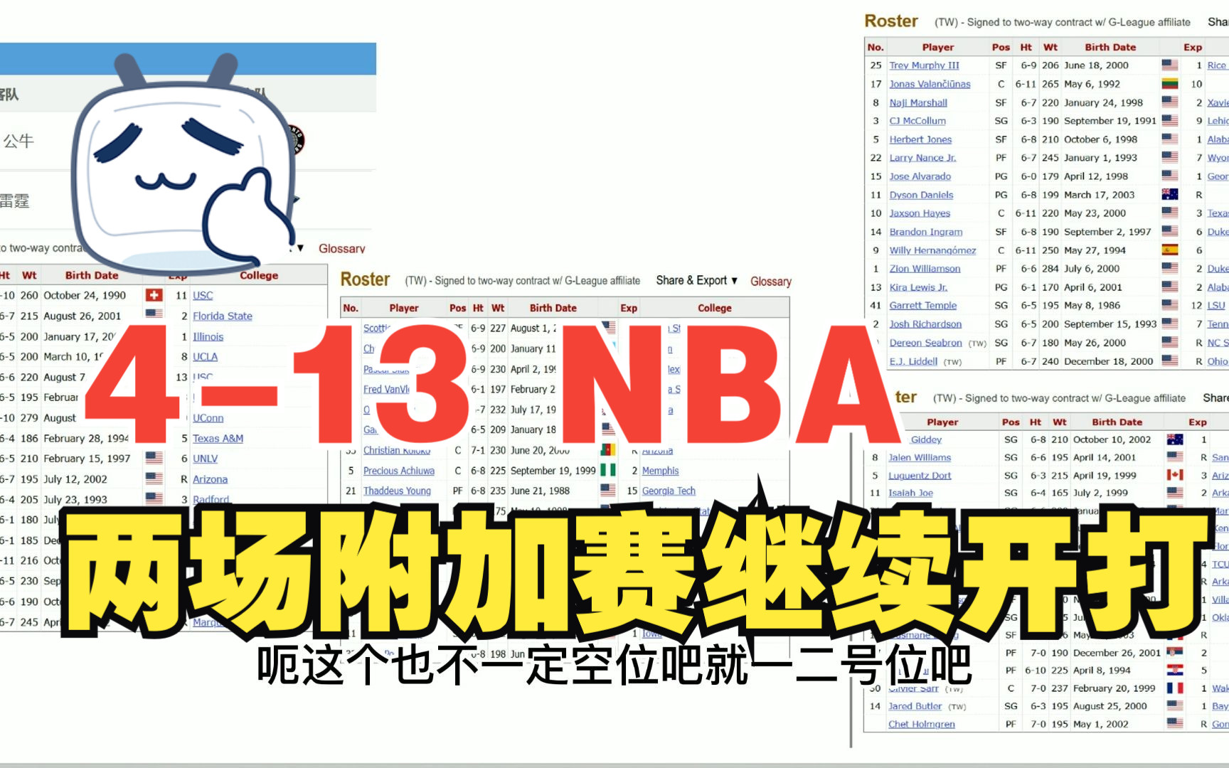 NBA季后赛附加赛 | 公牛 VS 猛龙 | 鹈鹕 VS 雷霆 赛前前瞻哔哩哔哩bilibili