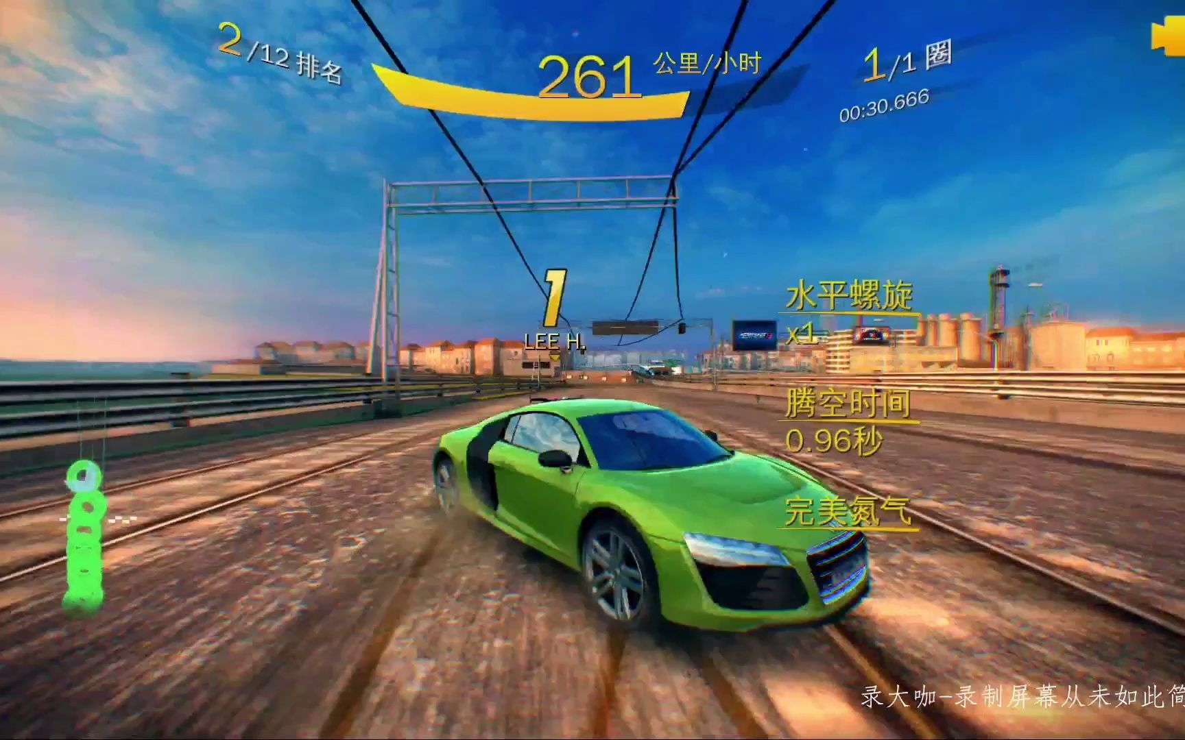 狂野飙车8第一视角audi r8 etron 威尼斯反向赛道全程氮气极速冲第一