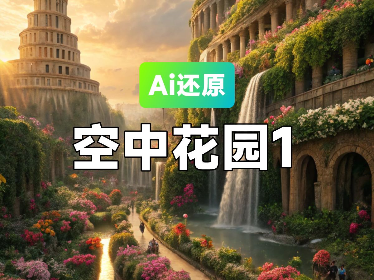 Ai还原 | 古巴比伦空中花园1  古代世界七大奇迹之一哔哩哔哩bilibili