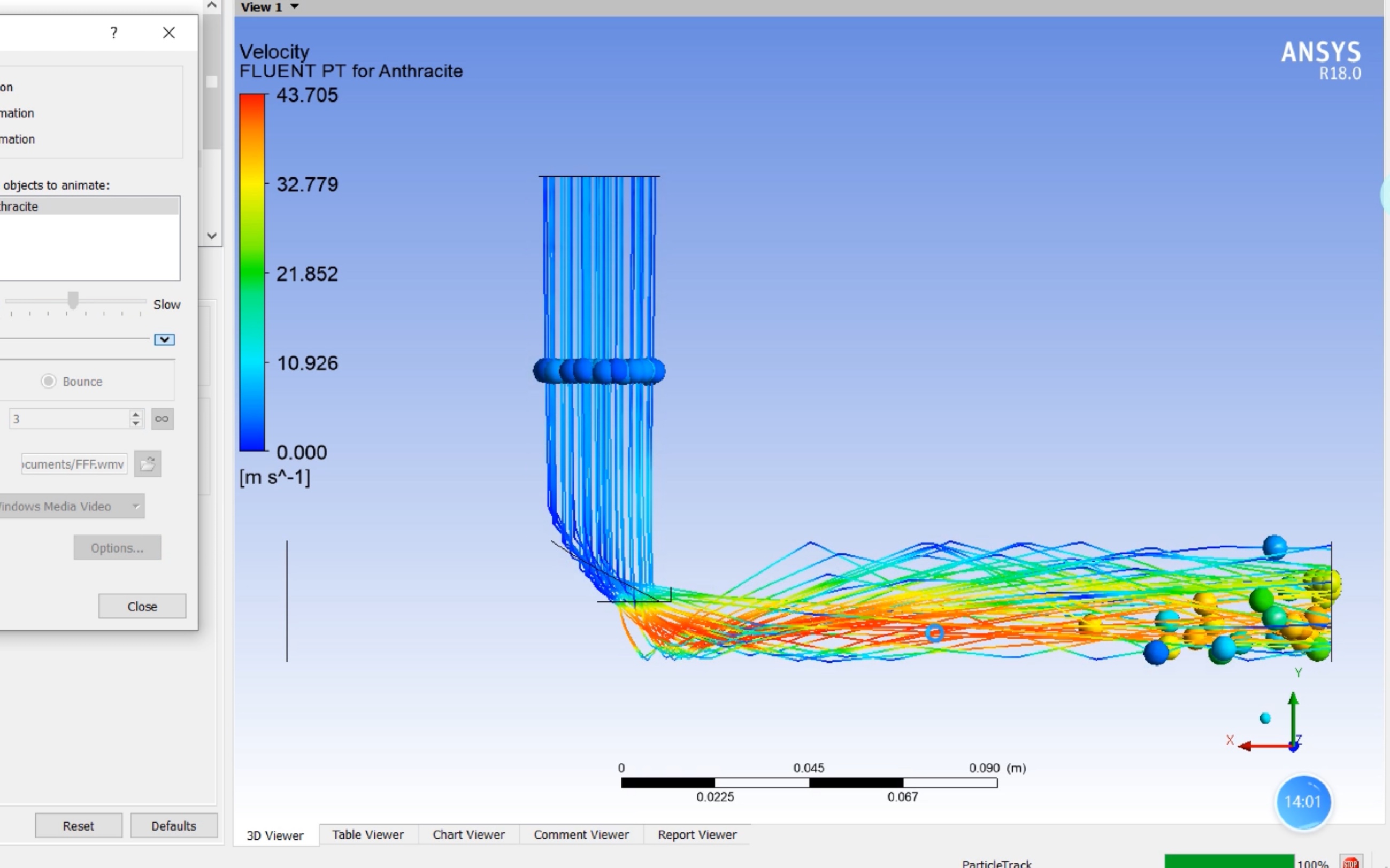 [图]ansys fluent流场和粒子轨迹分析