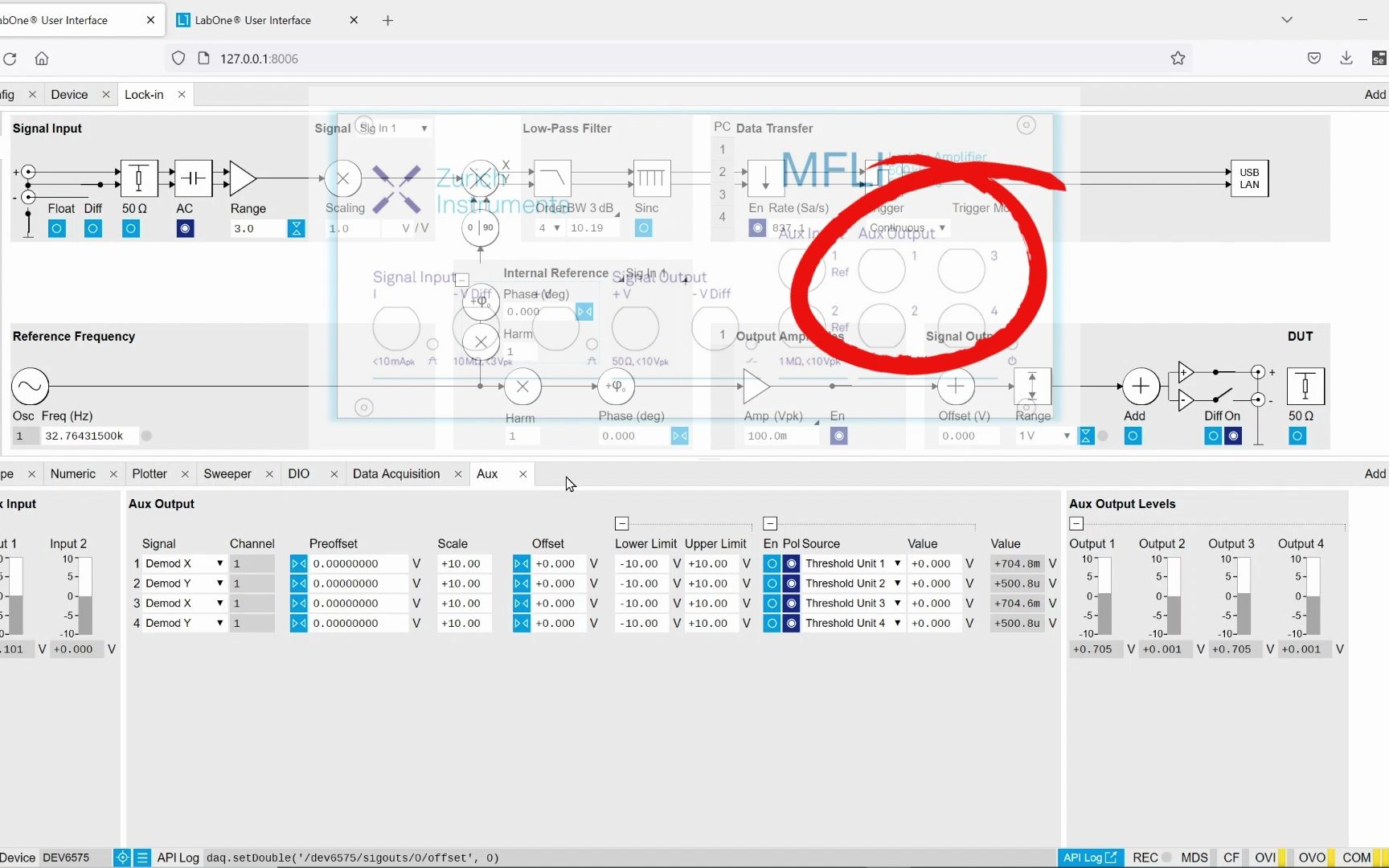 第八课 辅助输出 Aux Output 锁相放大器快速入门与进阶 苏黎世仪器 MFLI 基本款哔哩哔哩bilibili