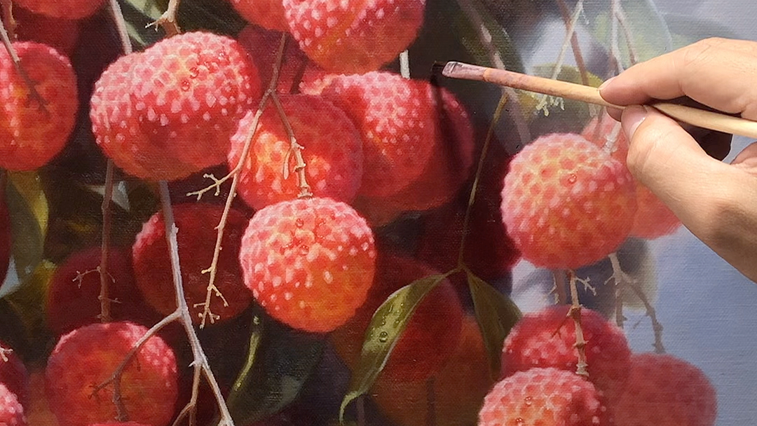 荔枝油画作品