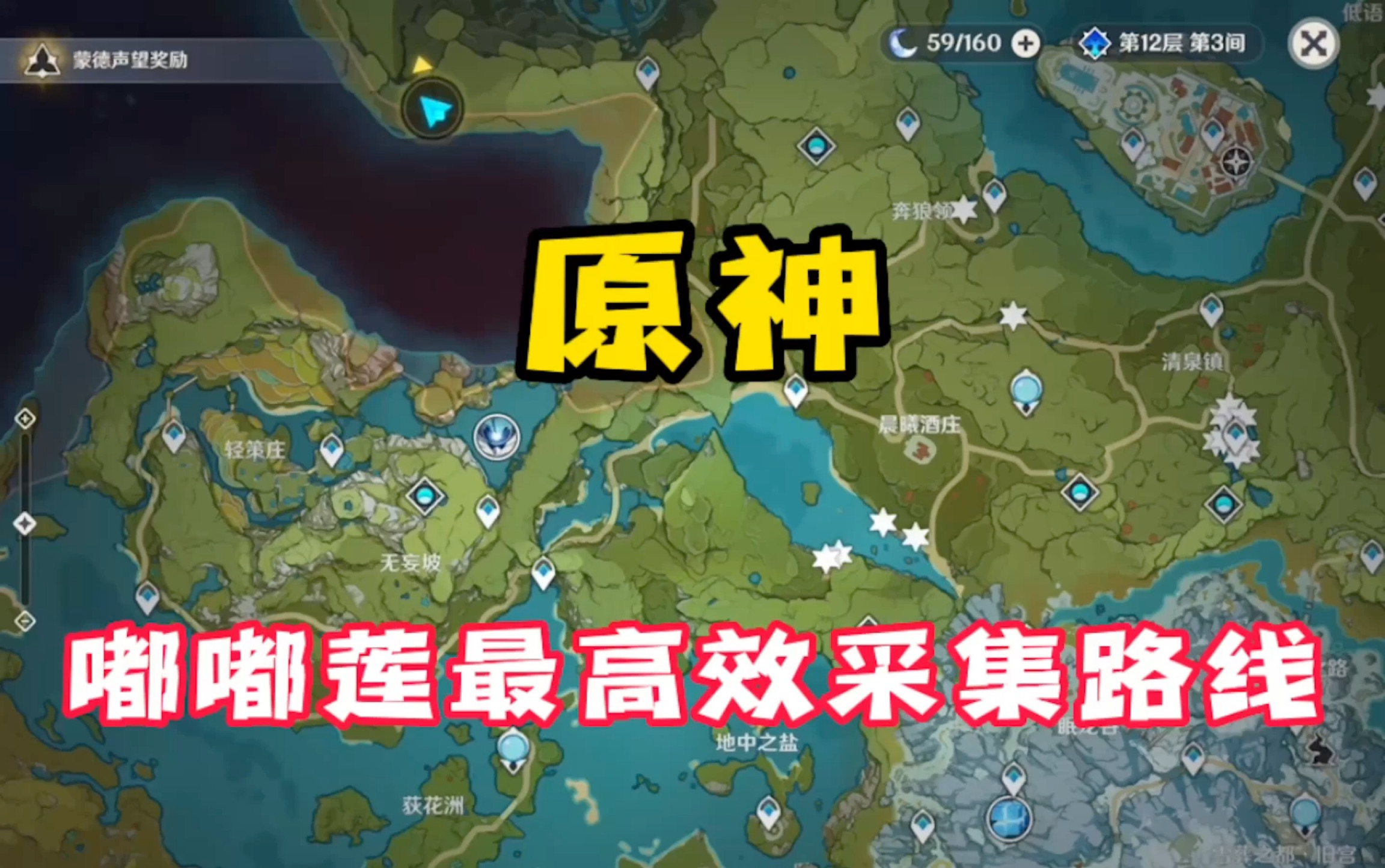 「原神」嘟嘟莲位置嘟嘟莲最高效采集路线哔哩哔哩bilibili原神