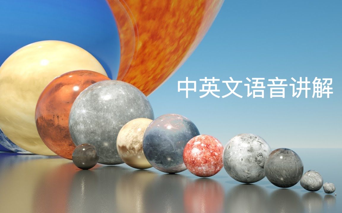 [图]中英文语音讲解｜太阳系星体大小比较