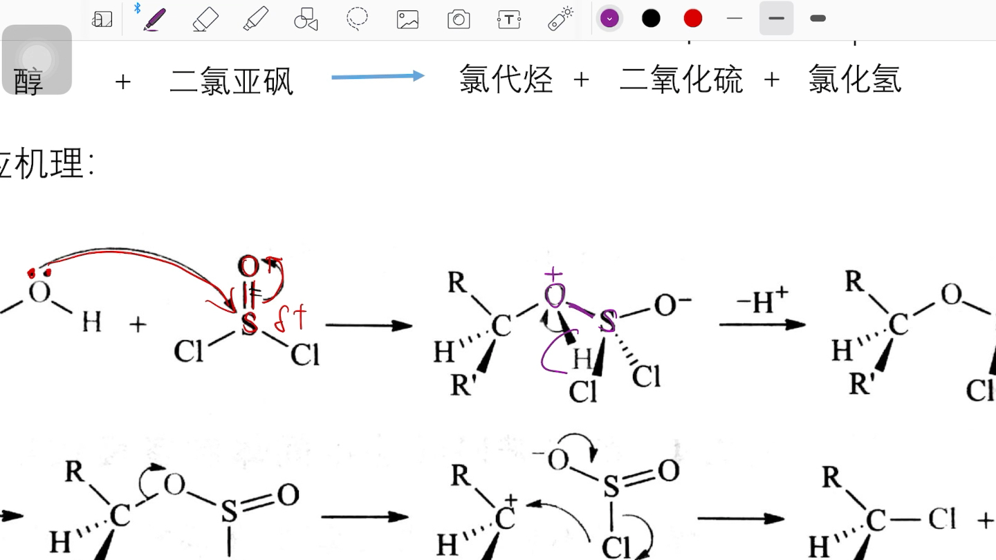 醇与二氯亚砜的反应机理哔哩哔哩bilibili