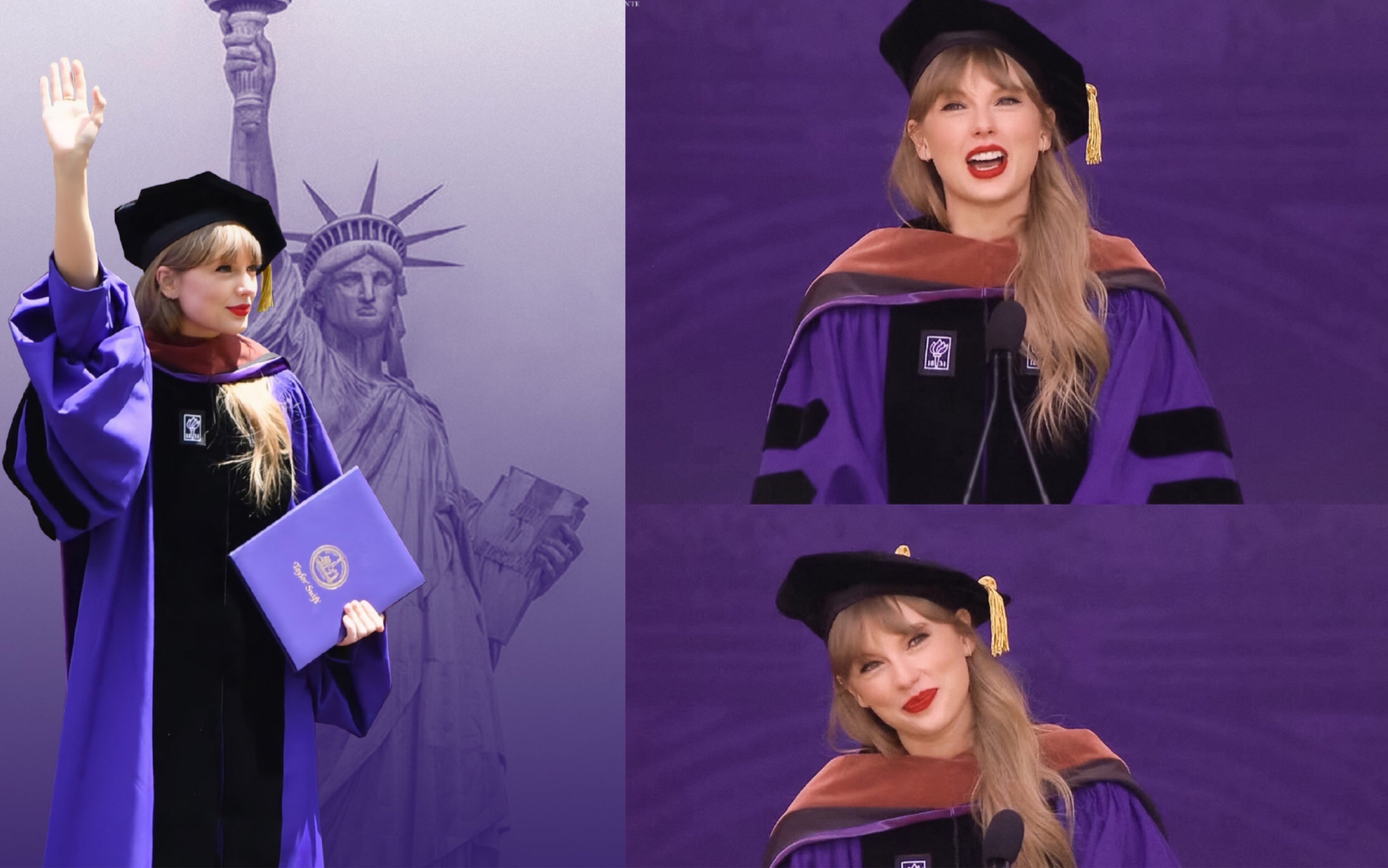taylor swift被纽约大学授予荣誉博士学位!霉霉好棒