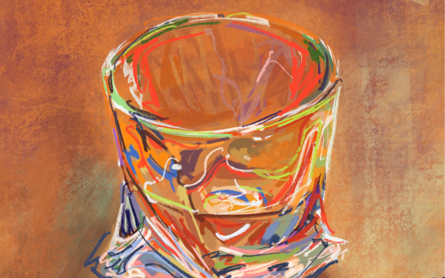 板绘procreate玻璃杯静物教程