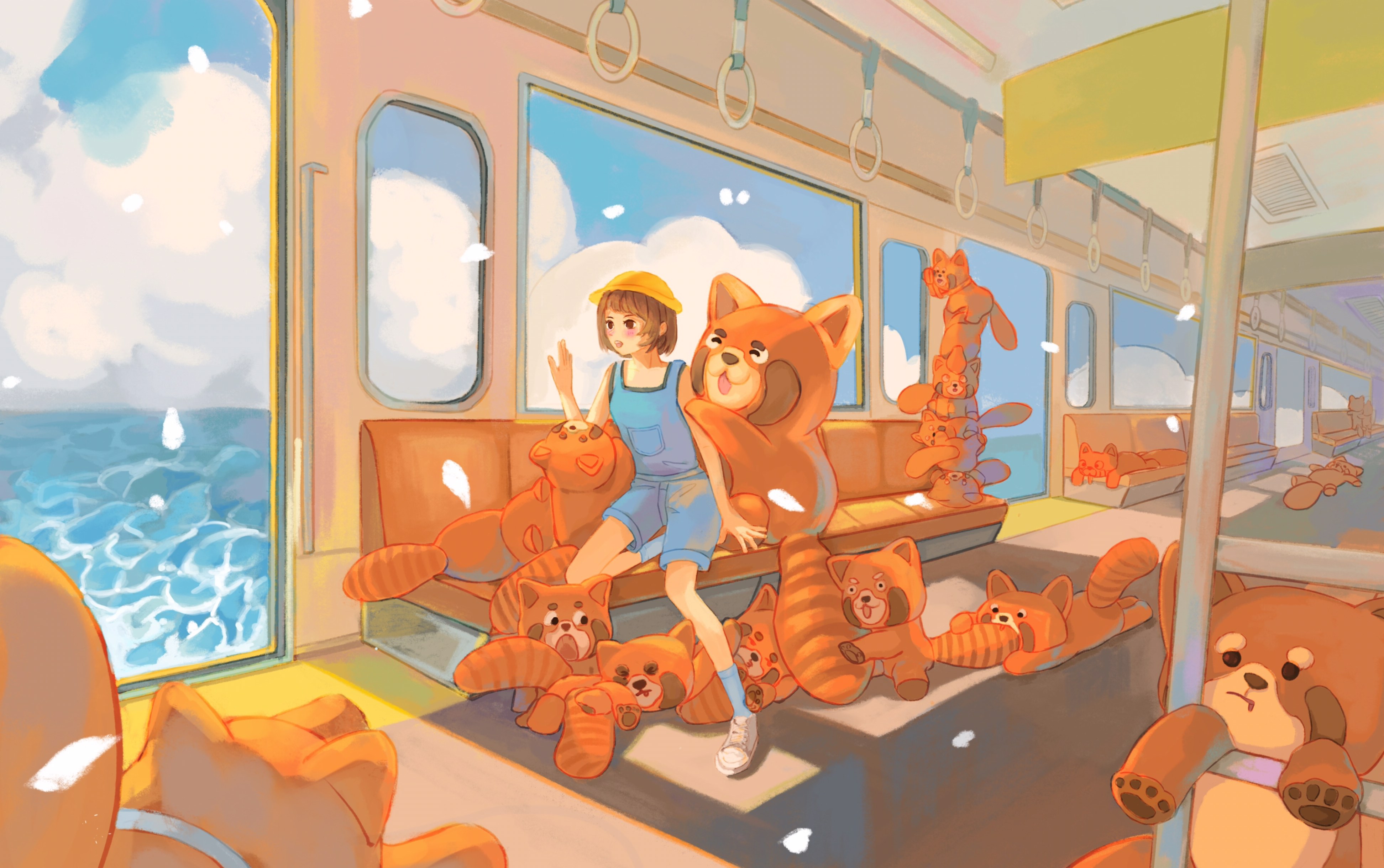 ipad绘画-三魚 小熊猫列车