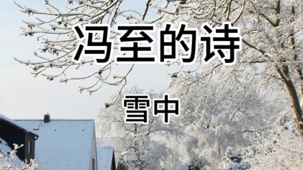 冯至的诗 雪中哔哩哔哩bilibili