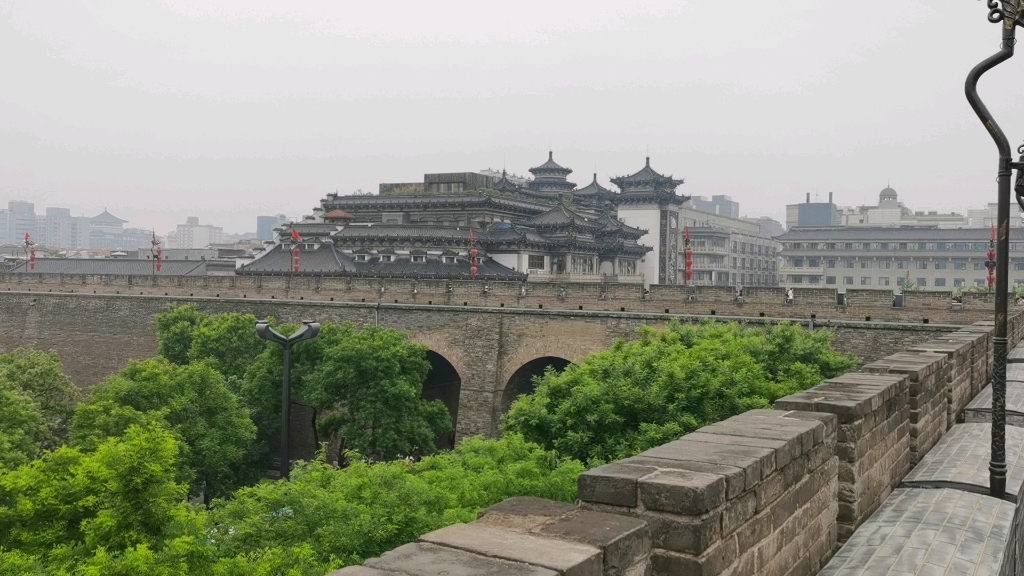 西安城墙上的景观