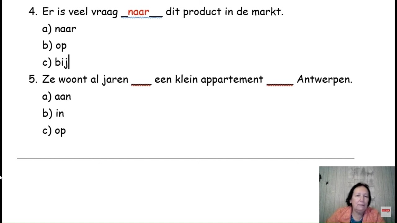 Dutch grammar荷兰语语法B1阶段 介词练习答案解释voorzetsels NT2B1 Oefening(2)哔哩哔哩bilibili