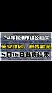 24年深圳市级公租房5月16日选房结果