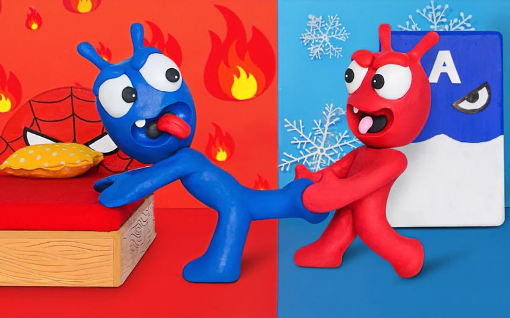 这个小精灵蓝色vs红色密室对决,哪个豌豆更厉害呢?阿绿搞笑动画