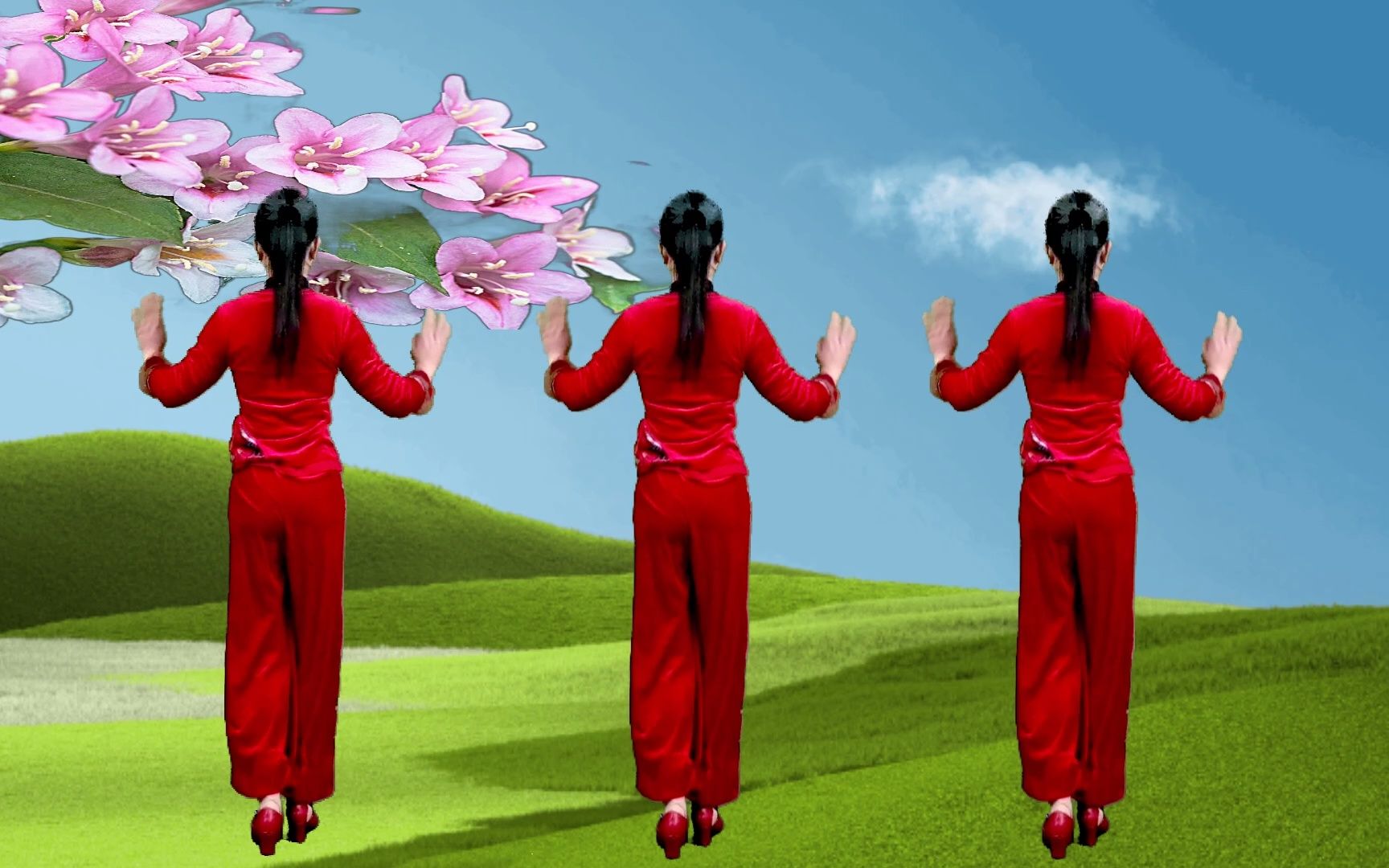 经典流行广场舞《扎红头绳》优美动听,简单大气,醉人心田