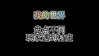 我的世界盘点不同玩家遇到村庄#我是世界