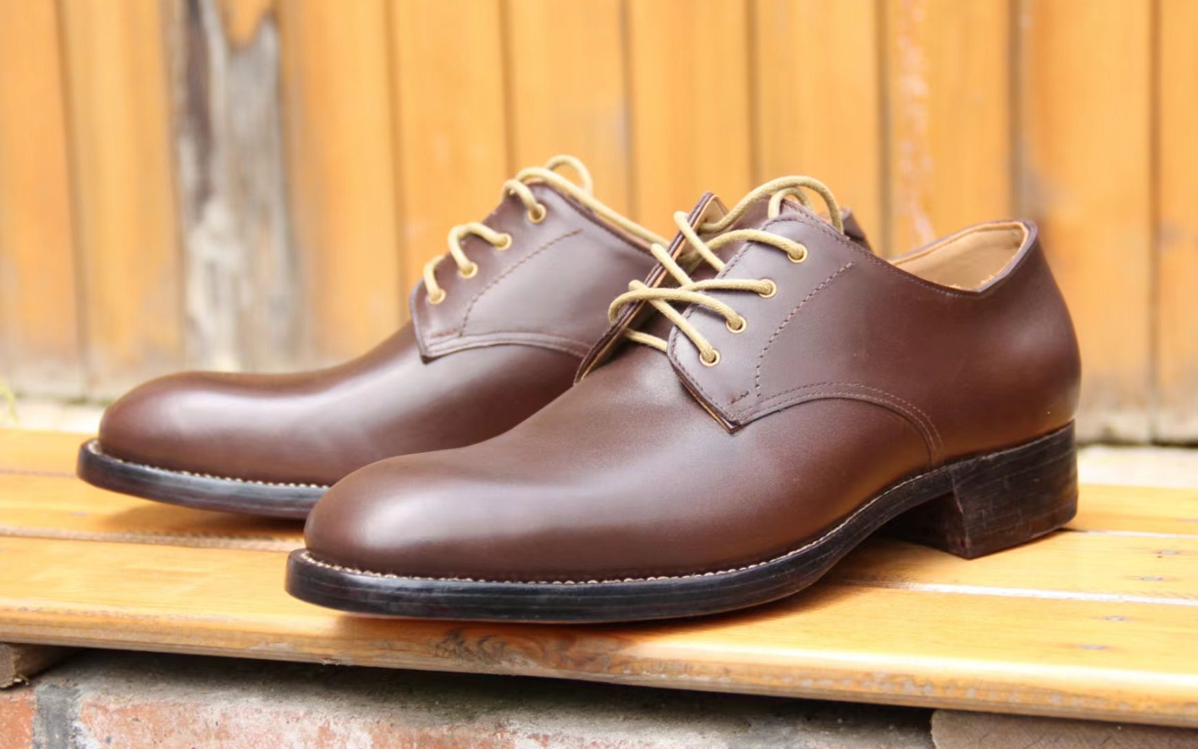 男士正装德比皮鞋 传统手工沿条工艺 外耳式