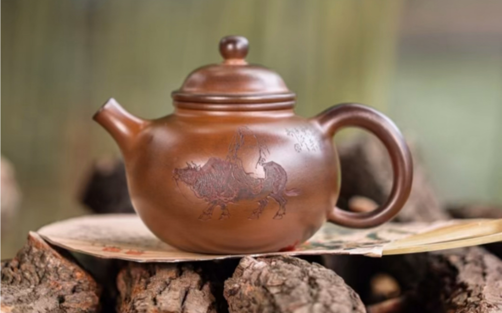 王金川紫砂作品柴烧容天毛国强高徒子溪装饰95#宜兴紫砂壶