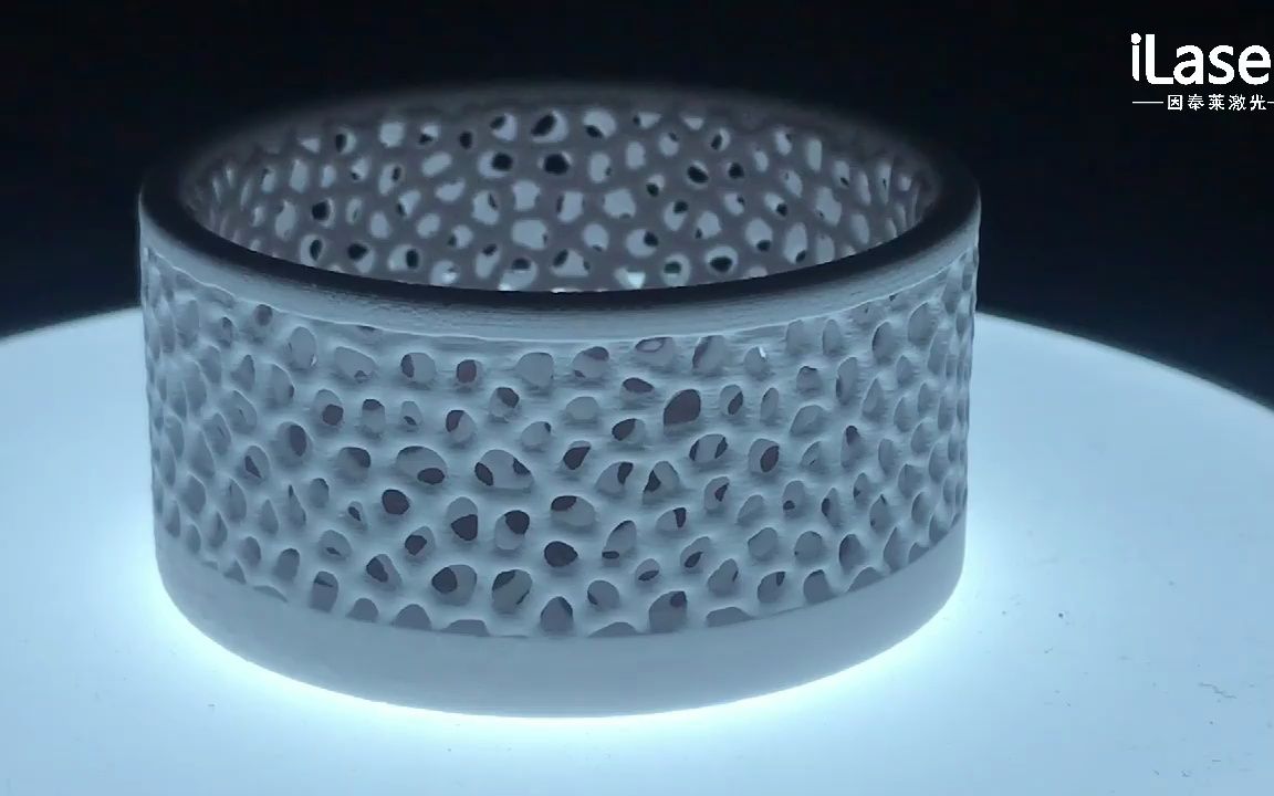 因泰莱激光采用氧化铝陶瓷3d打印陶瓷工艺品镂空浮雕杯