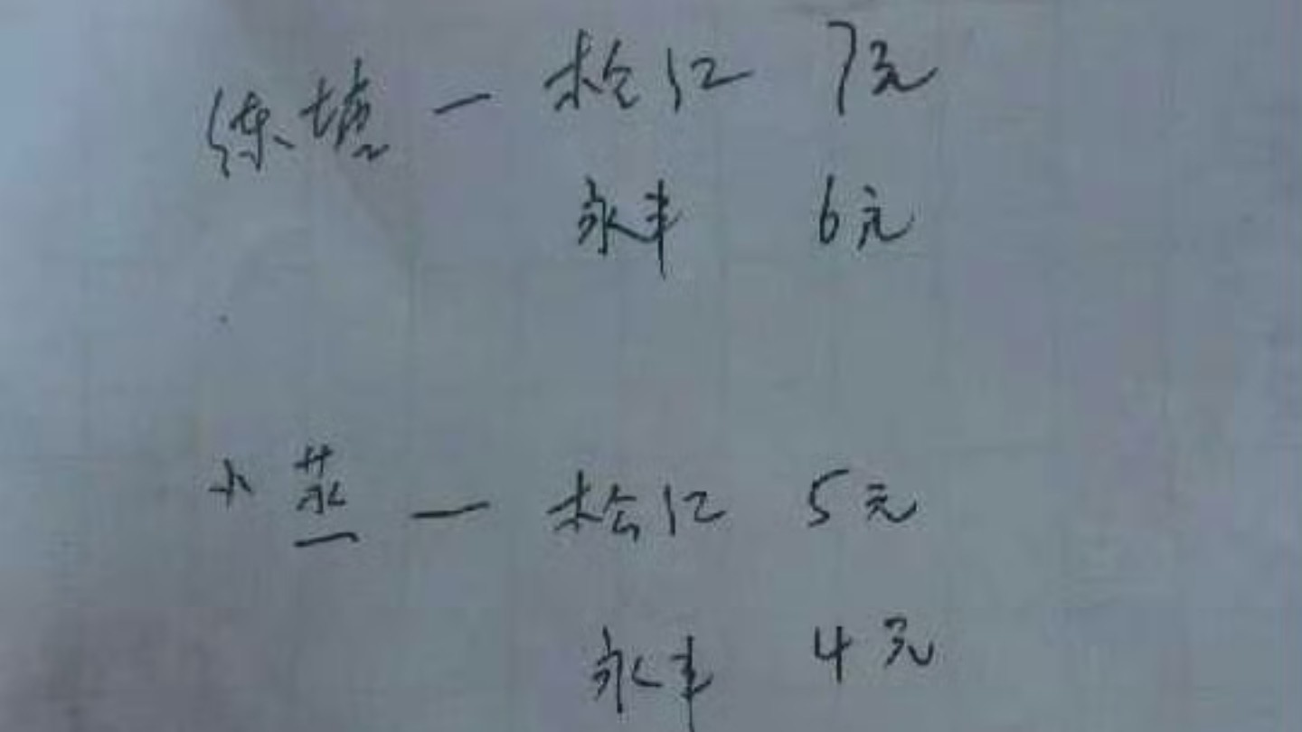 资料分享199:2014年3月14日微博网友分享的一张关于上海太阳岛客运松岑专线(原松练专线)手写票价表(图片来源微博)哔哩哔哩bilibili