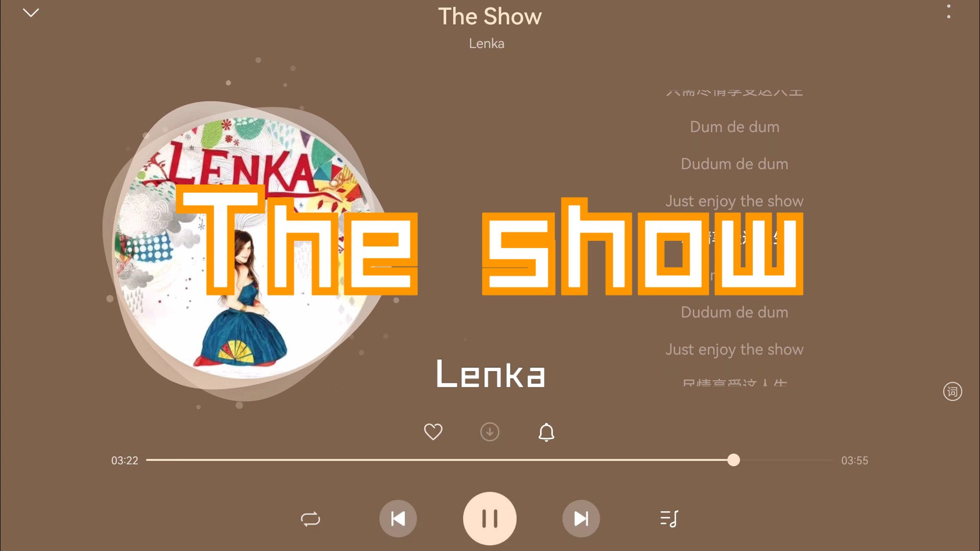 [图]【无损Hi-Res】Lenka《The show》“I'm just a little bit caught in the middle Life”-4K