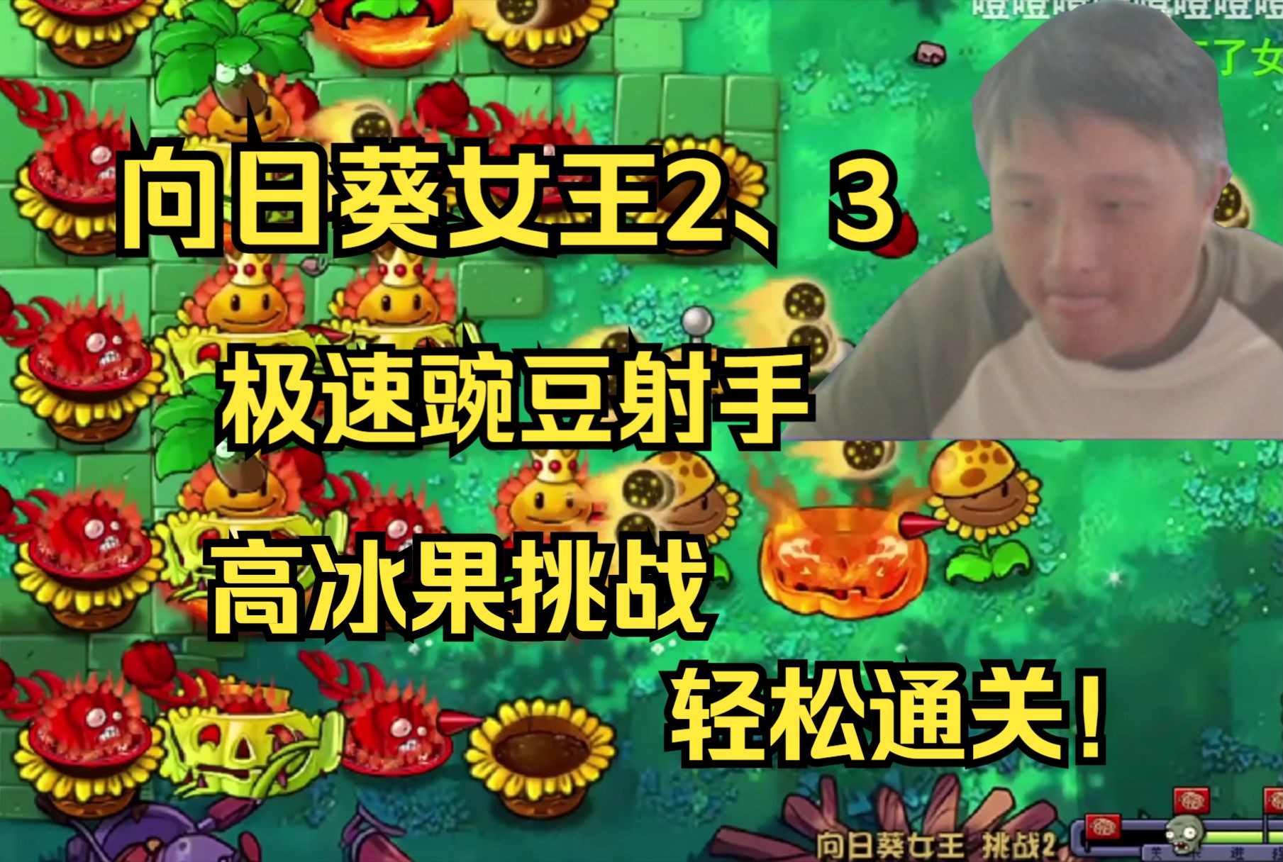 向日葵女王2,3,极速豌豆射手;高冰果挑战轻松通关!