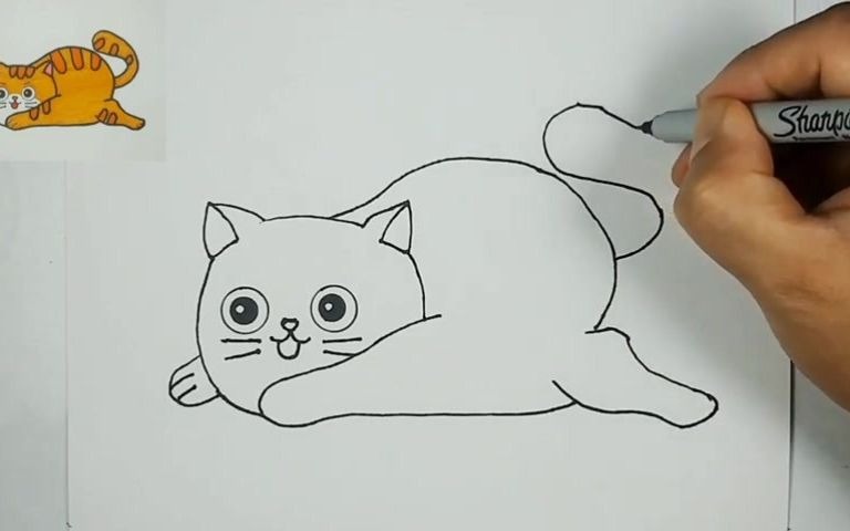 小橘猫简笔画图片