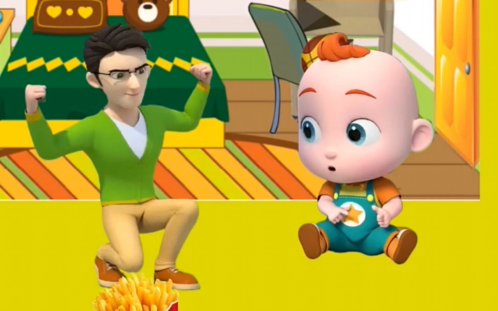 赳赳爸爸吃太多,变成猪了