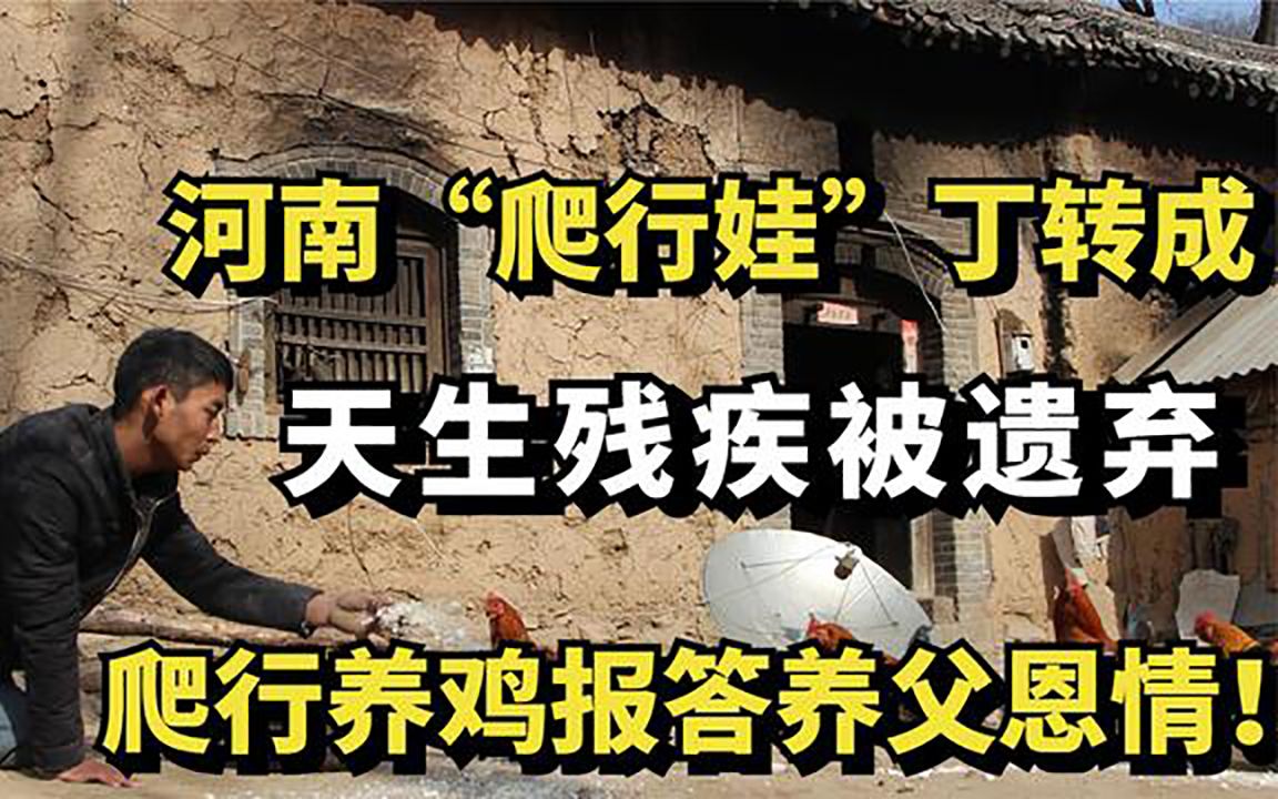 河南“爬行娃”丁转成:天生残疾被遗弃,爬行养鸡报答养父恩情!哔哩哔哩bilibili