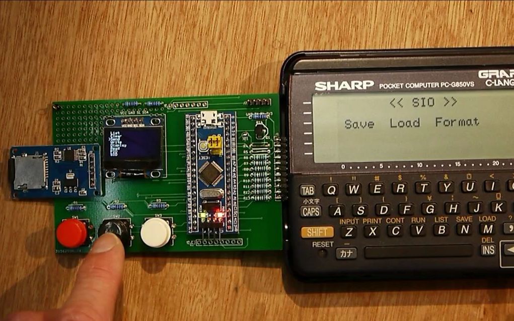 sharp pc-g850vs sio_pio sd 卡存储数据开发演示