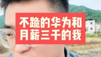 不跪的华为和月薪三千的我有什么关系？