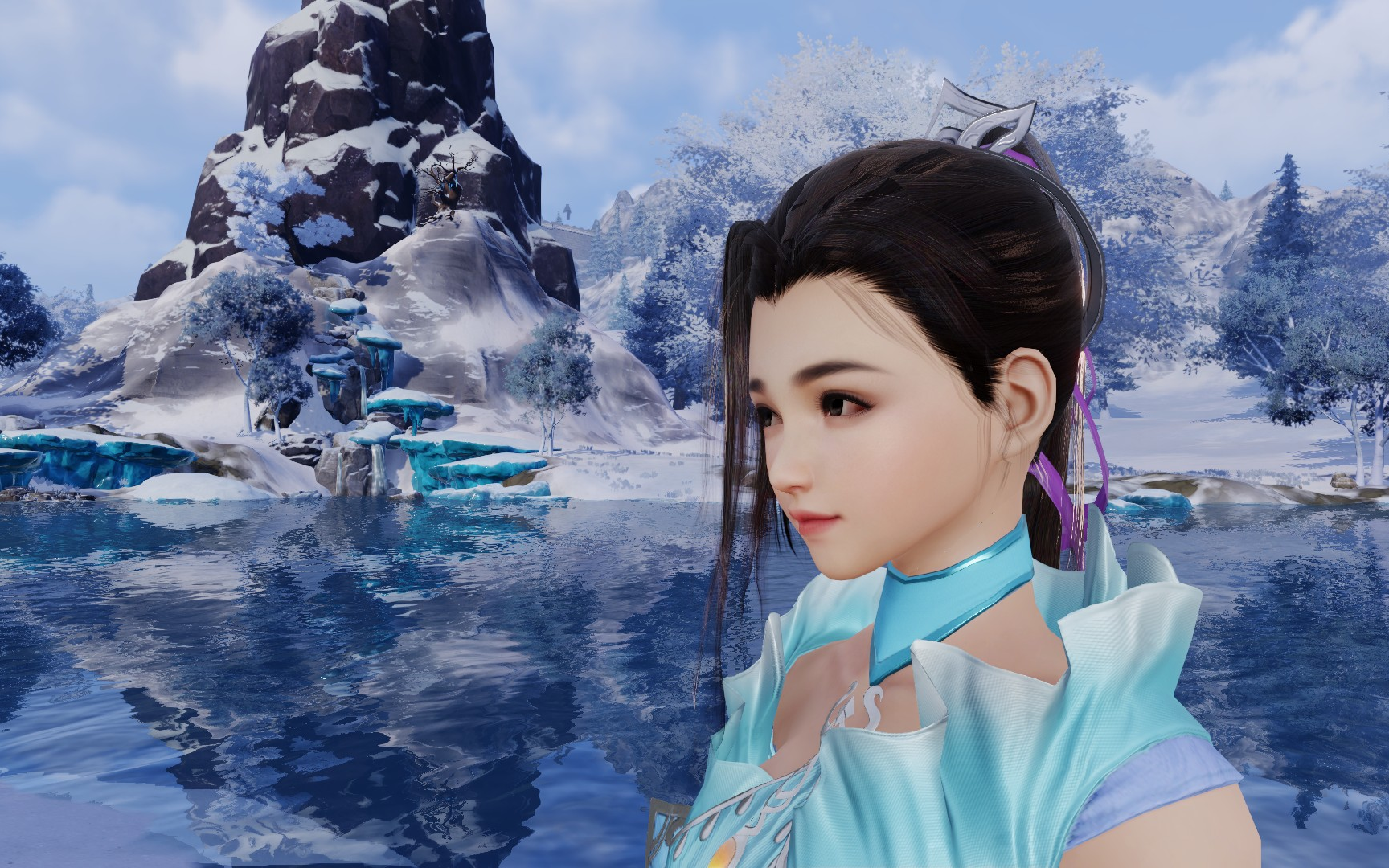 带你游览剑网3重制版截图圣地映雪湖