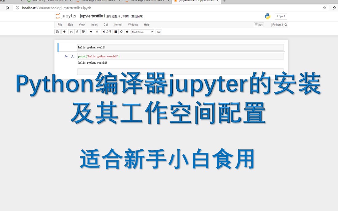 超详细python编译器jupyter安装及其工作空间配置哔哩哔哩bilibili