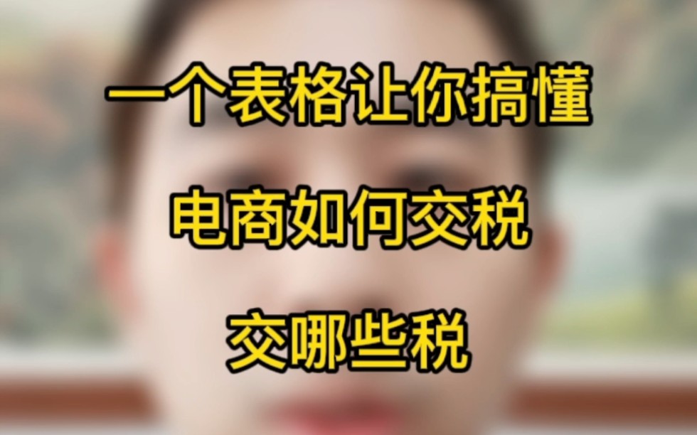 一个表格告诉你电商如何交税,交哪些税哔哩哔哩bilibili