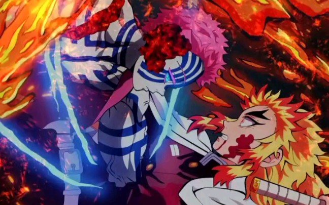 最后的炎之呼吸.炼狱杏寿郎vs上弦三,炼狱战死.