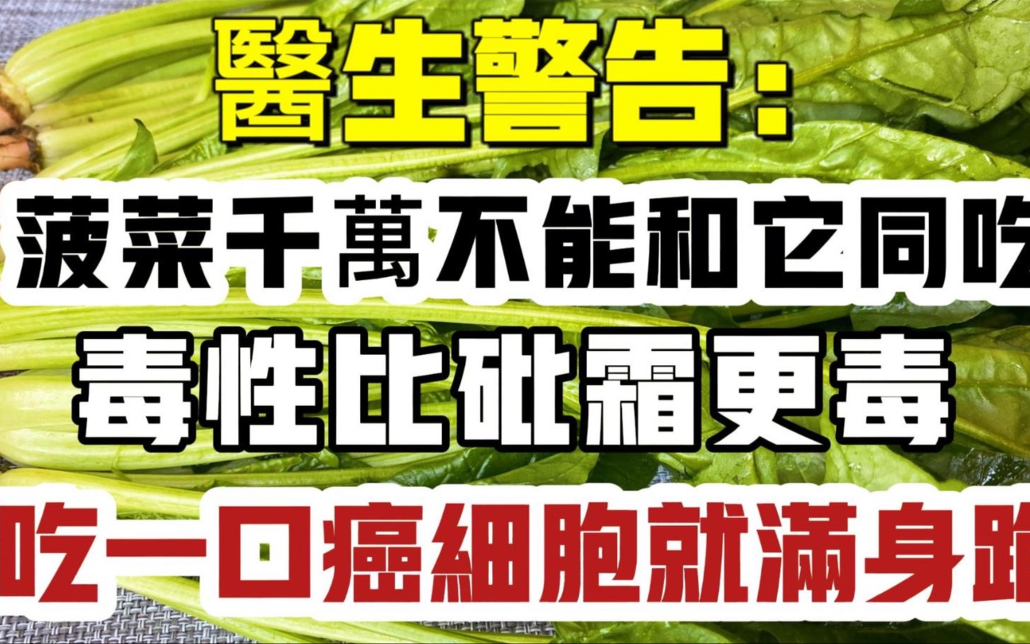 医生警告:菠菜千万不能和它同吃,毒性比砒霜更毒,多吃一口就离死亡更近一步,99%的人竟天天都吃!想拦都拦不住哔哩哔哩bilibili