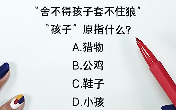 【公务员常识题】舍不得孩子套不住狼:孩子原指什么?哔哩哔哩bilibili