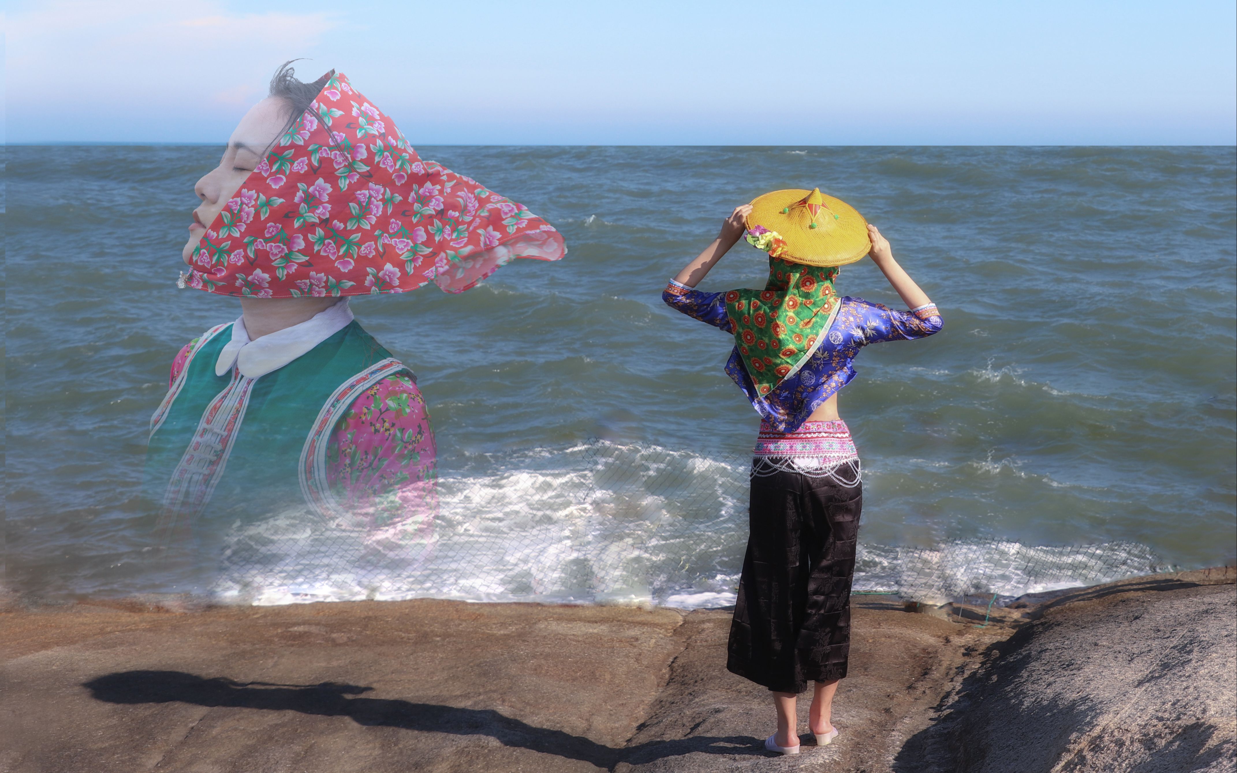 惠安女与海的照片图片