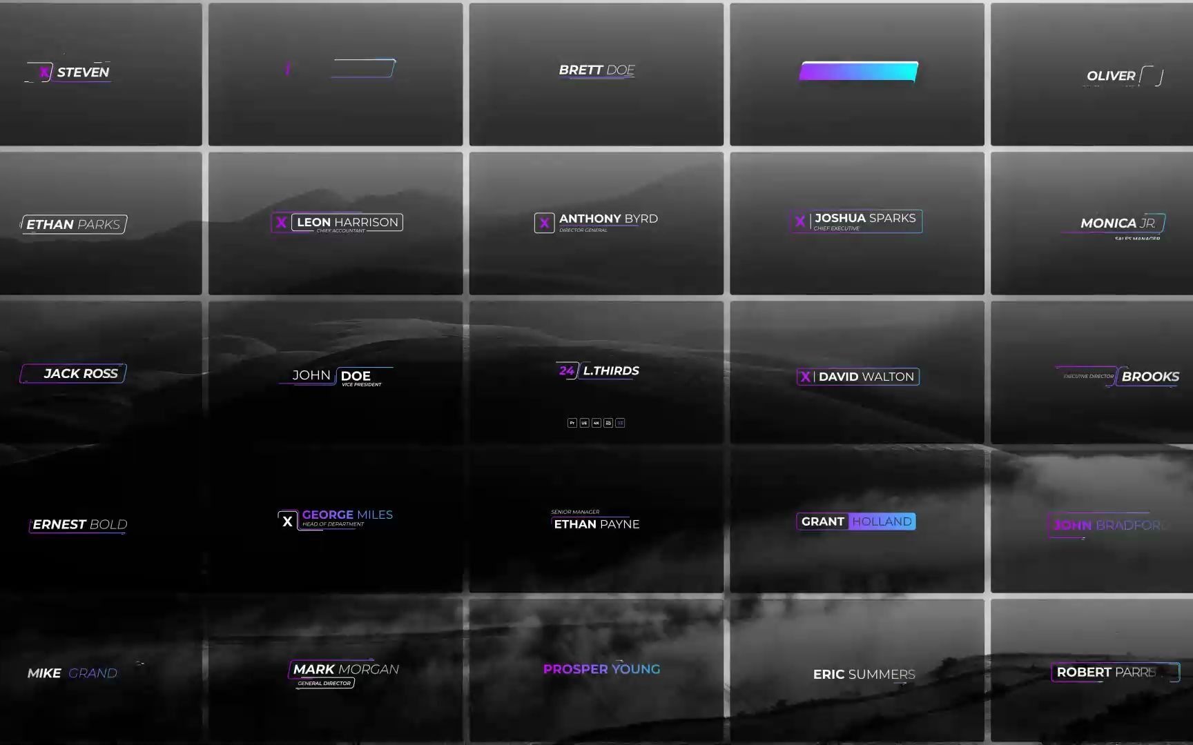 pr模板-渐变样式字幕条标题