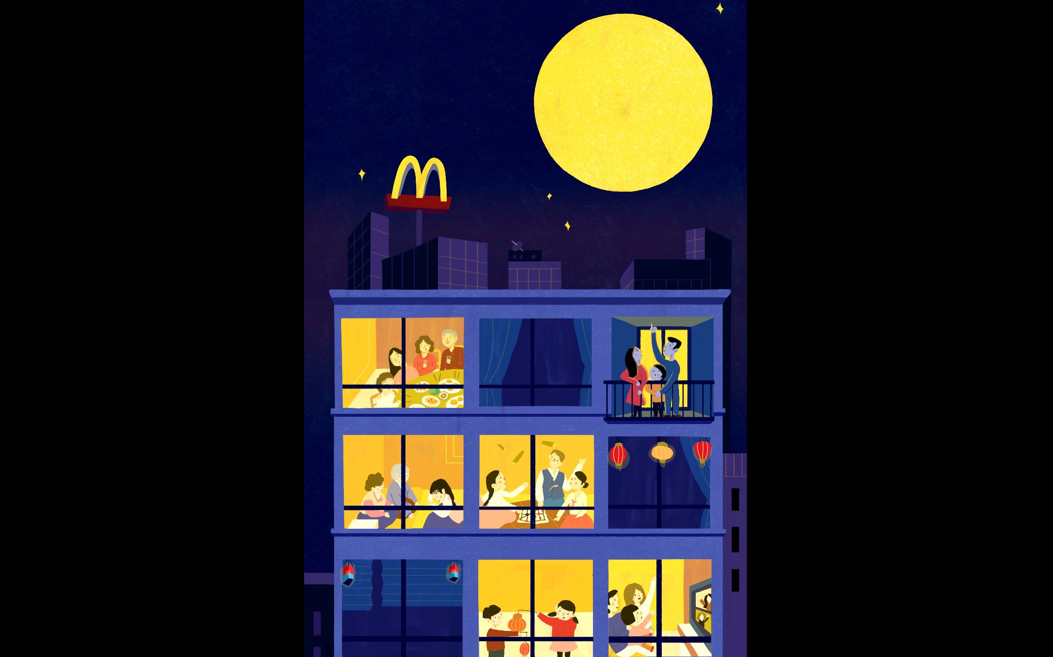 【商业插画】给麦当劳画了张稿费五位数的中秋贺图   新购入的iphone